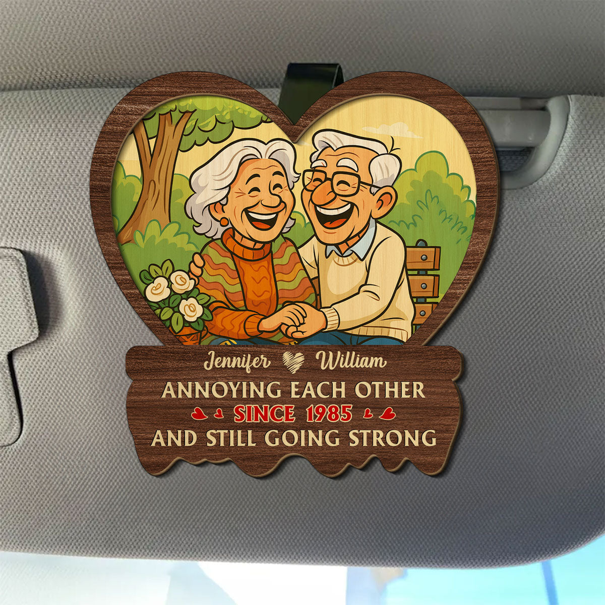 Husband And Wife Still Going Strong - Personalized Custom Car Visor Clip