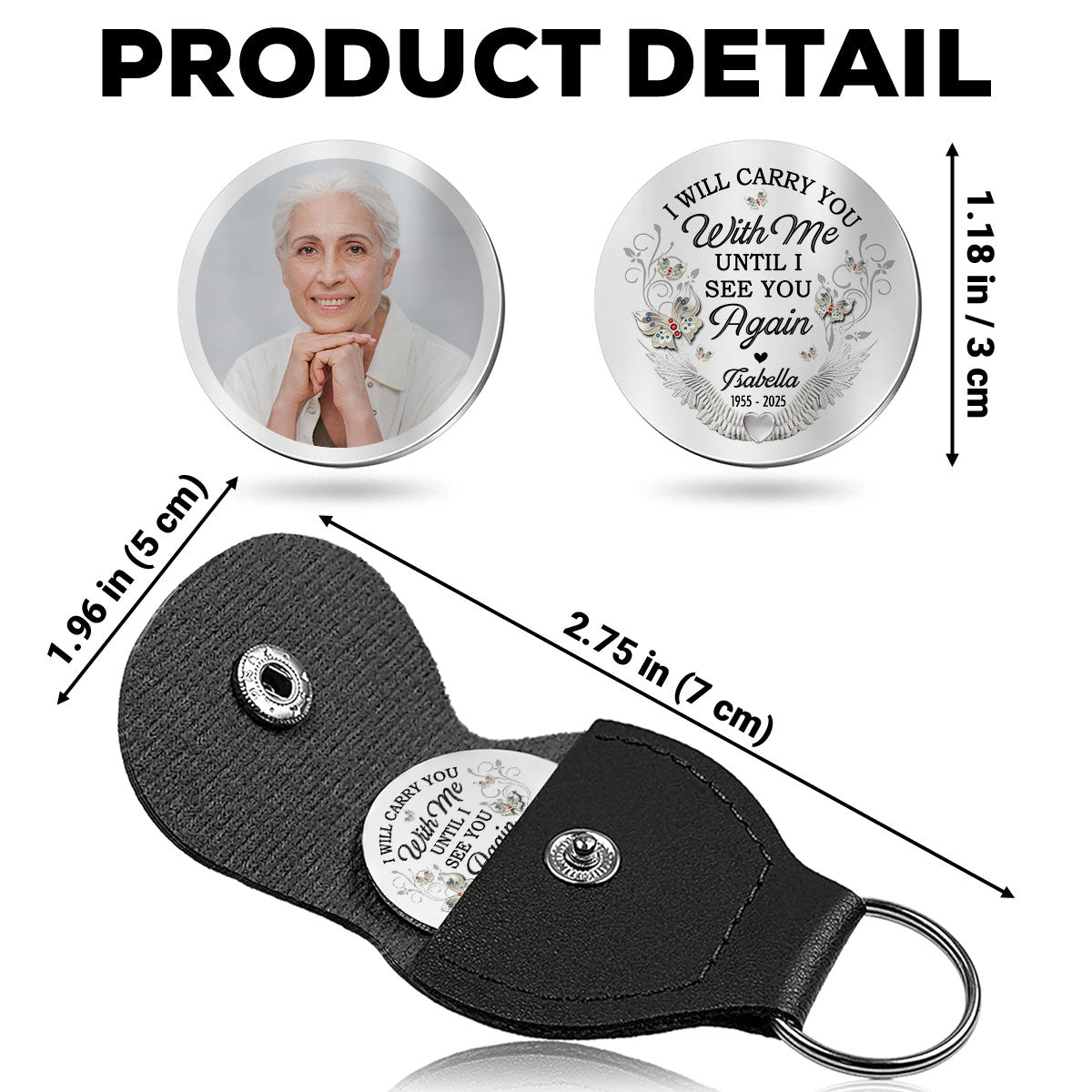 I Will Carry You with Me Necklace - Personalized Custom Pocket Hug