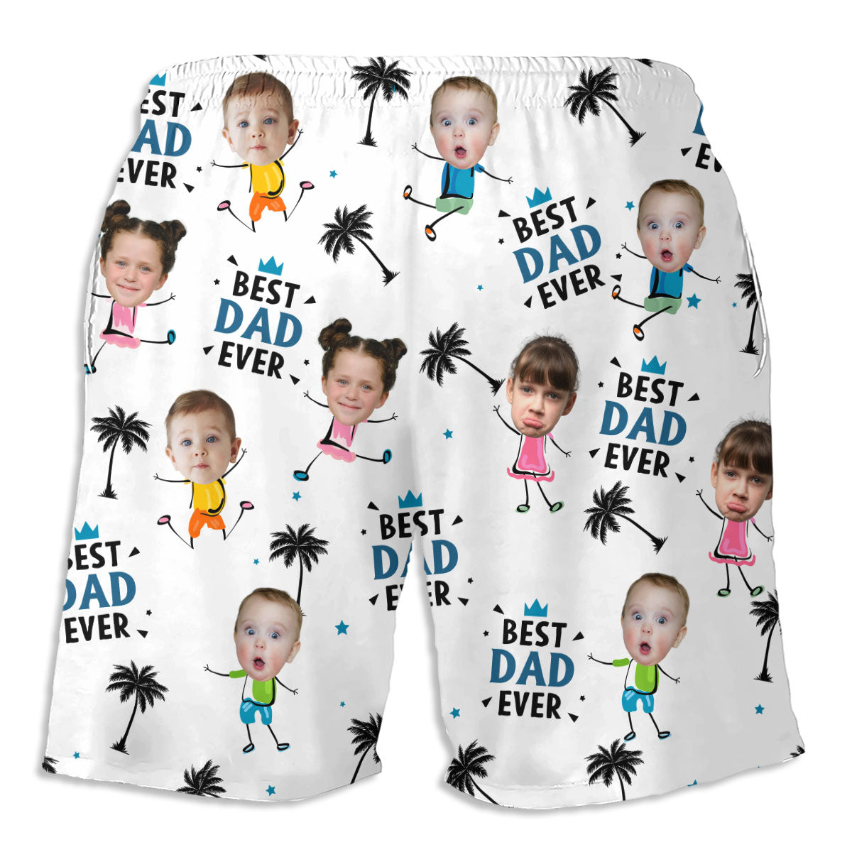 Best Dad Ever Summer Vibe - Personalized Custom Beach Shorts