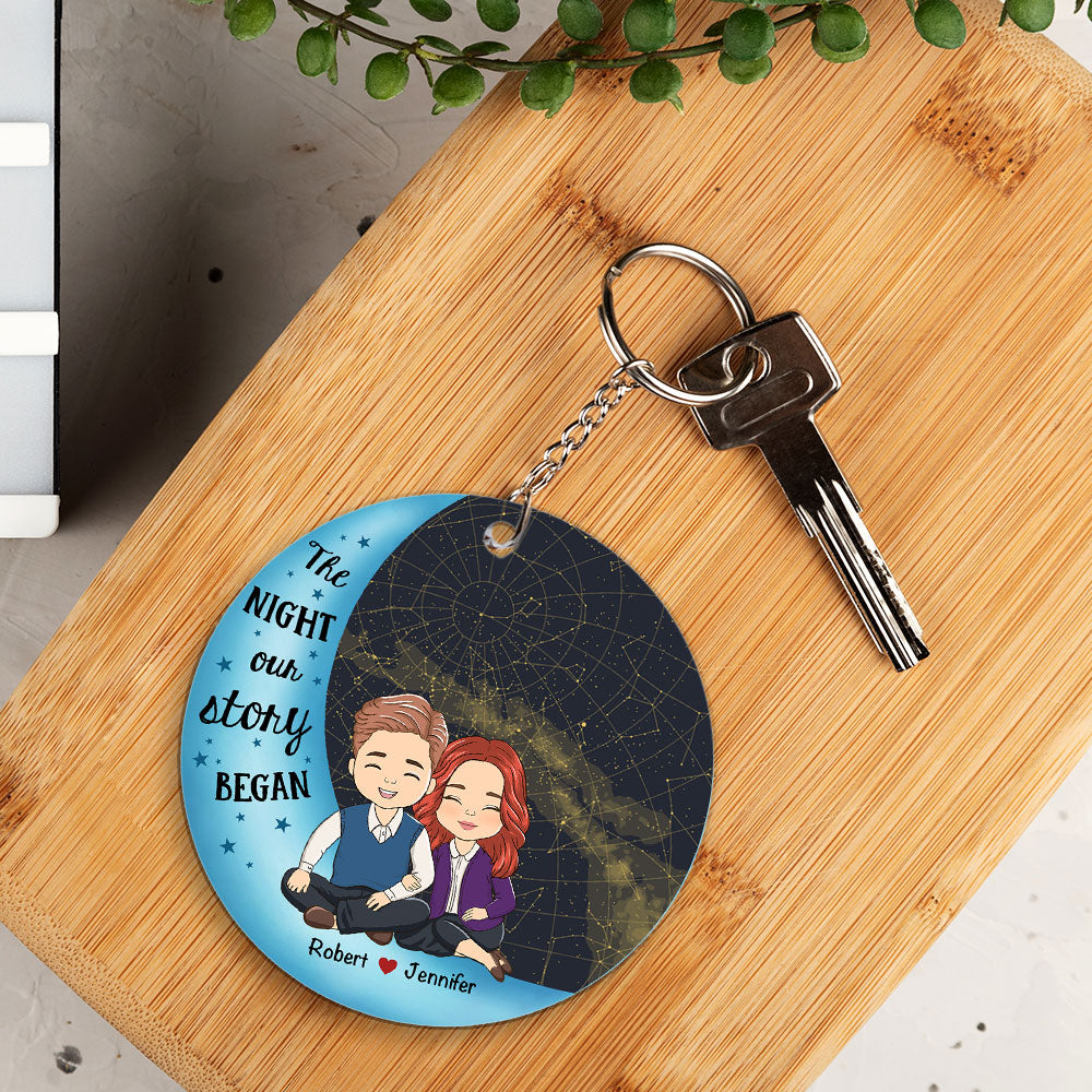 Custom Star Map The Night - Personalized Custom Acrylic Keychain