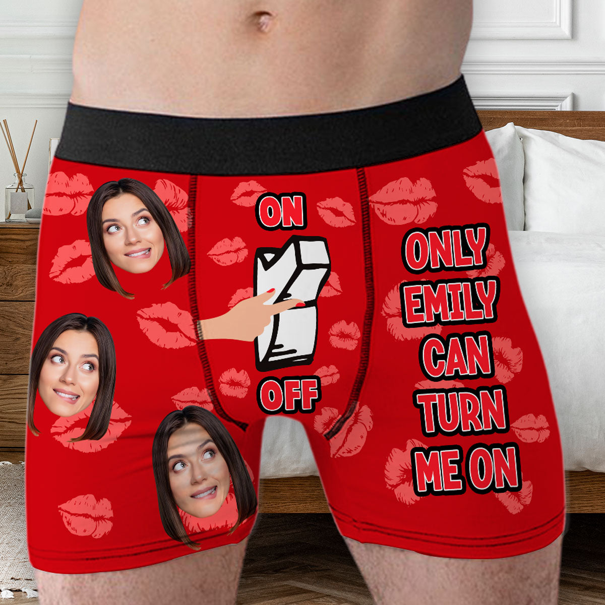 You Turn Me On - Personalized Photo Men's Boxer Briefs