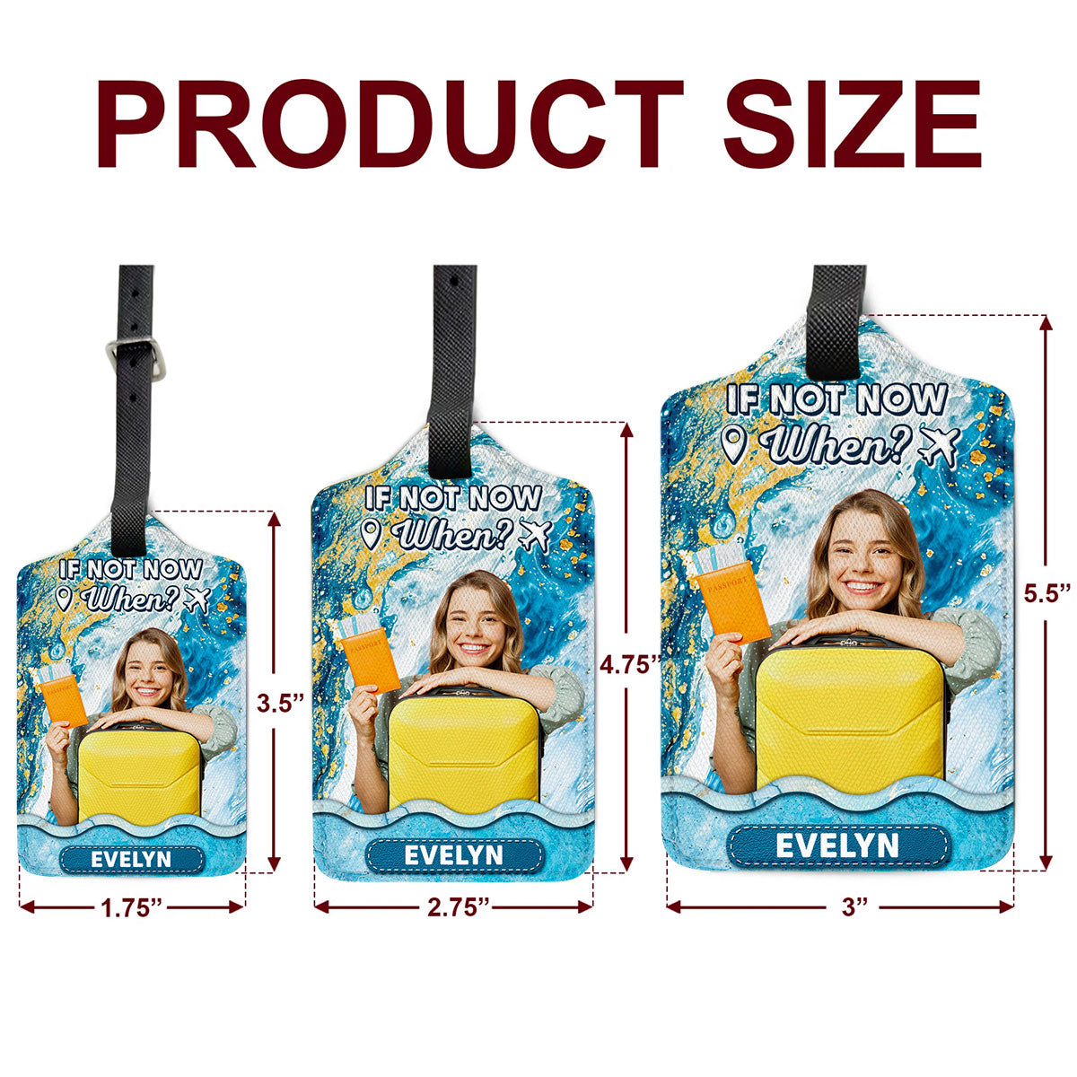 Blue Waves - Personalized Custom Luggage Tag