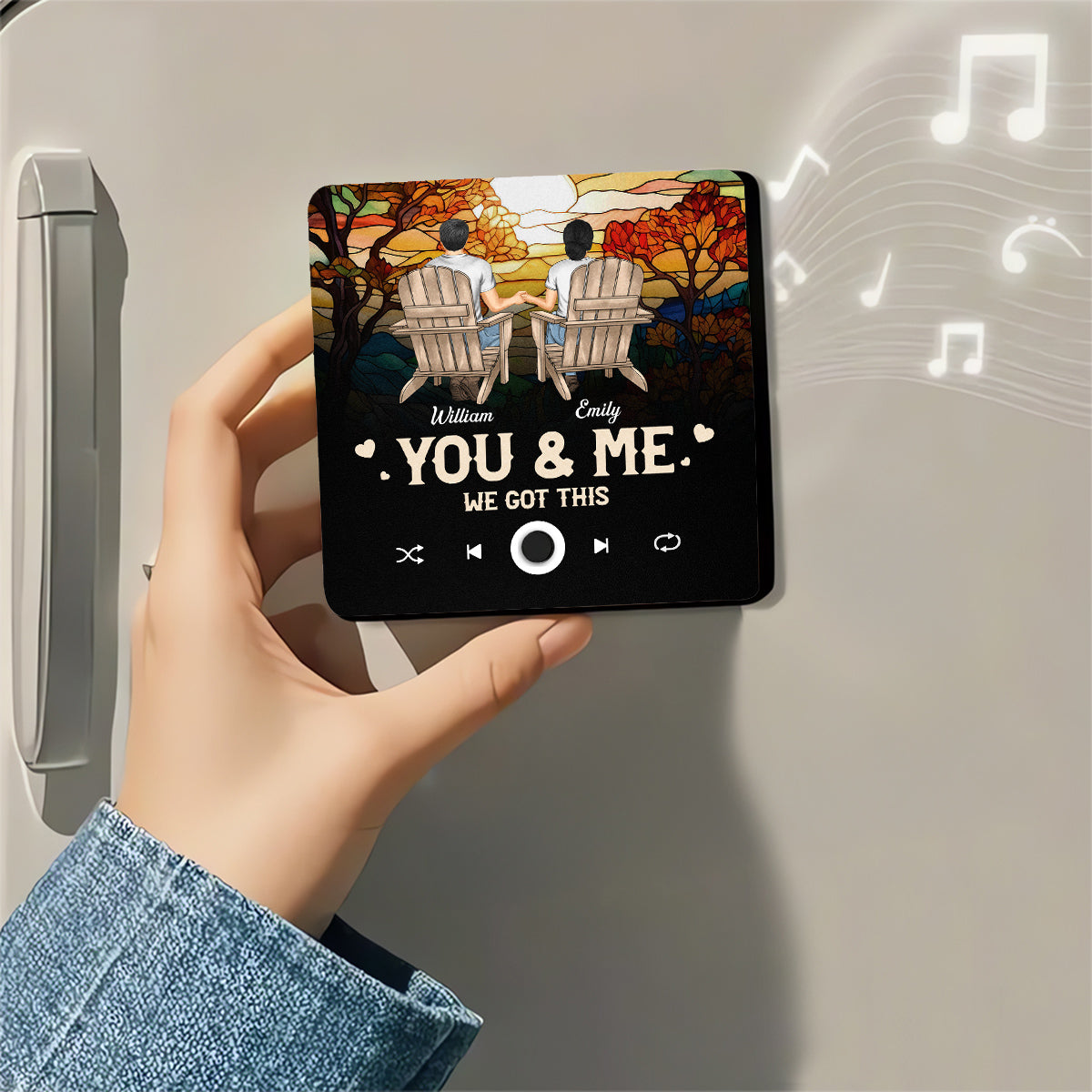You And Me - Personalized Custom Music Fridge Magnet