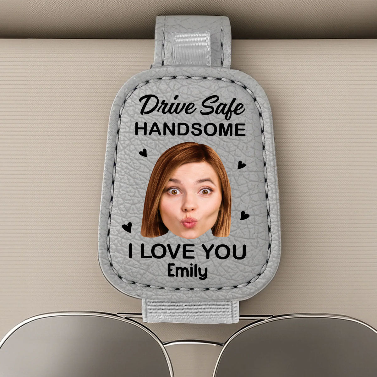 I Love You - Personalized Custom Sunglasses Holder For Car Visor