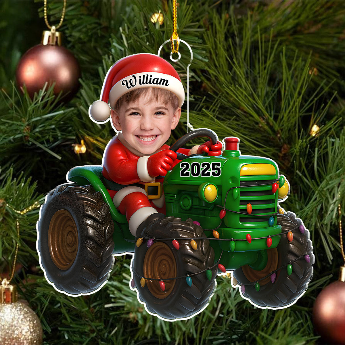 Tractor Driver - Personalized Custom Acrylic Ornament