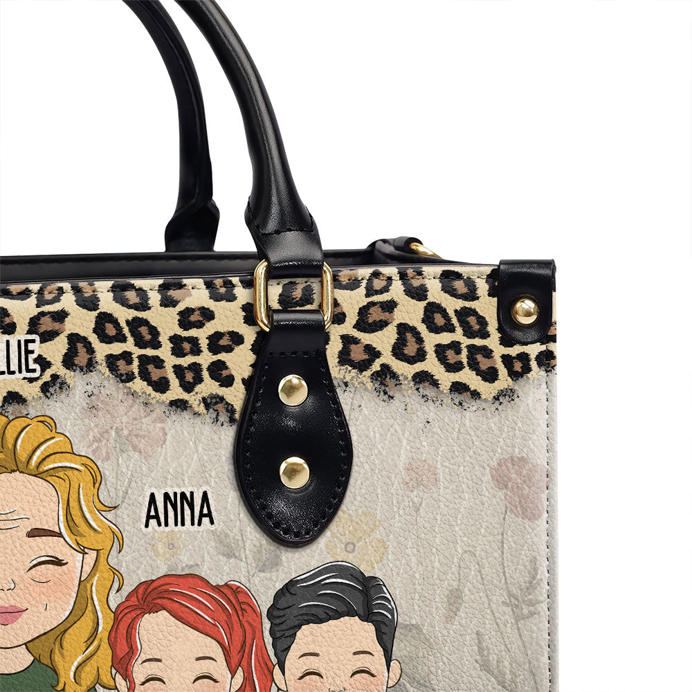 Grandma Kids Together - Personalized Custom Leather Bag