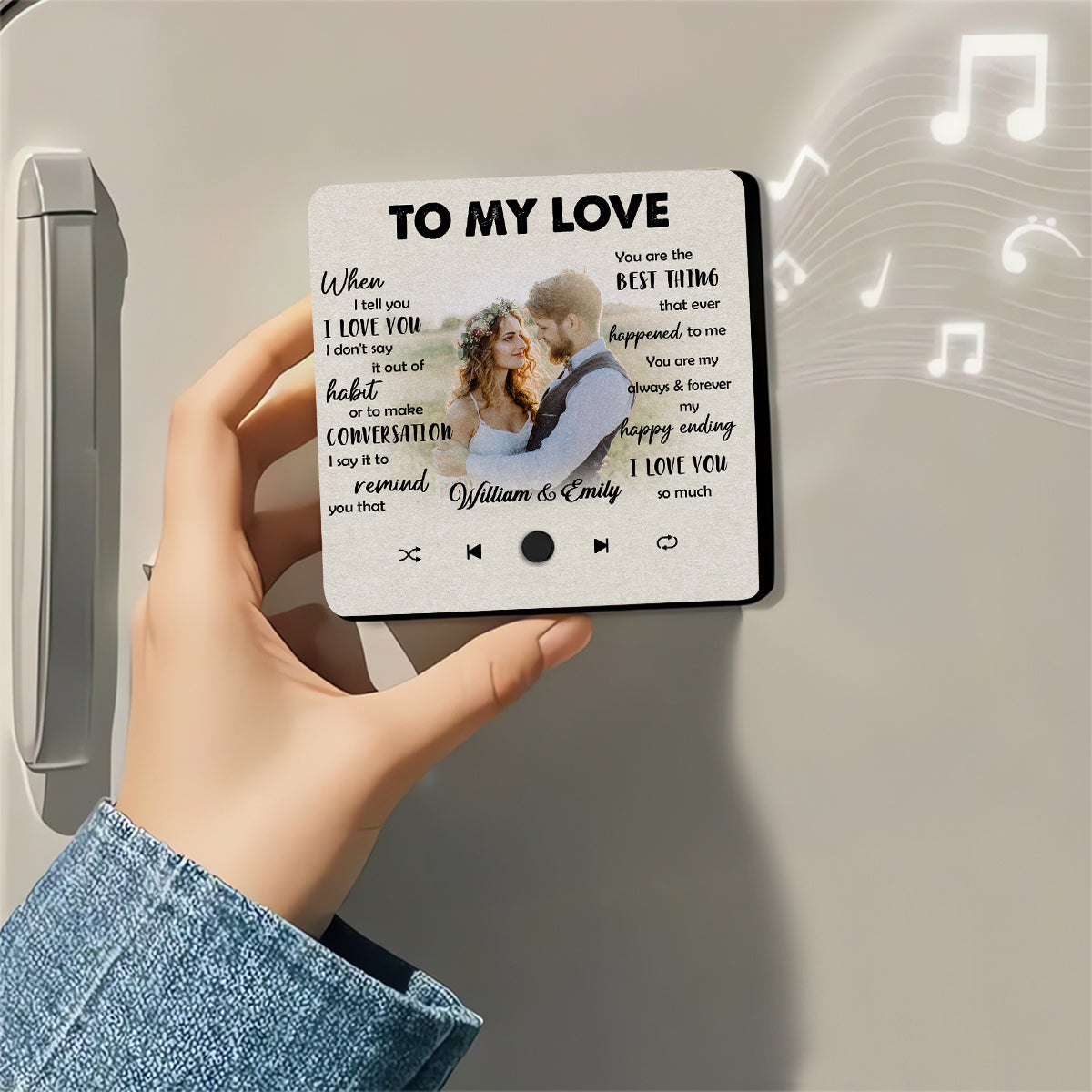 To My Love - Personalized Custom Music Fridge Magnet