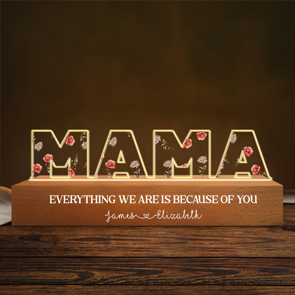 Mommy We Love You - Personalized Custom Acrylic Letters 3D LED Night Light