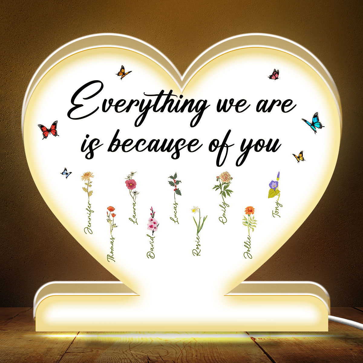 Everything Is Because Of You - Personalized Custom Light Box