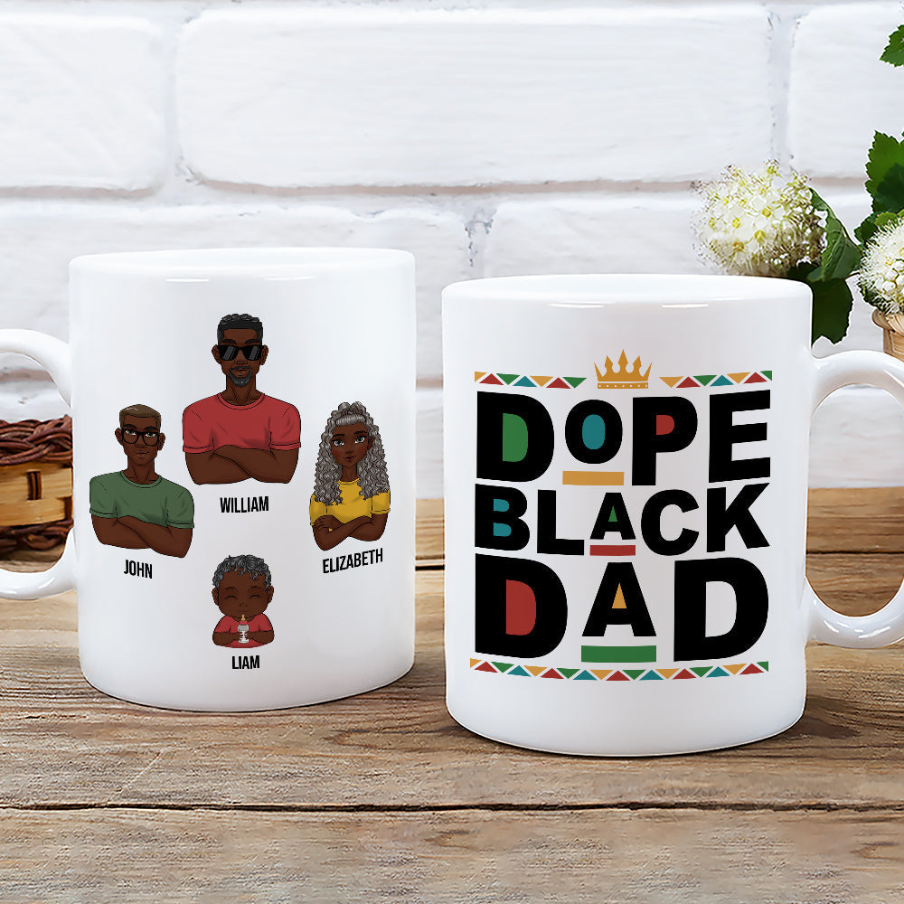 Dope Black Dad - Personalized Custom Coffee Mug