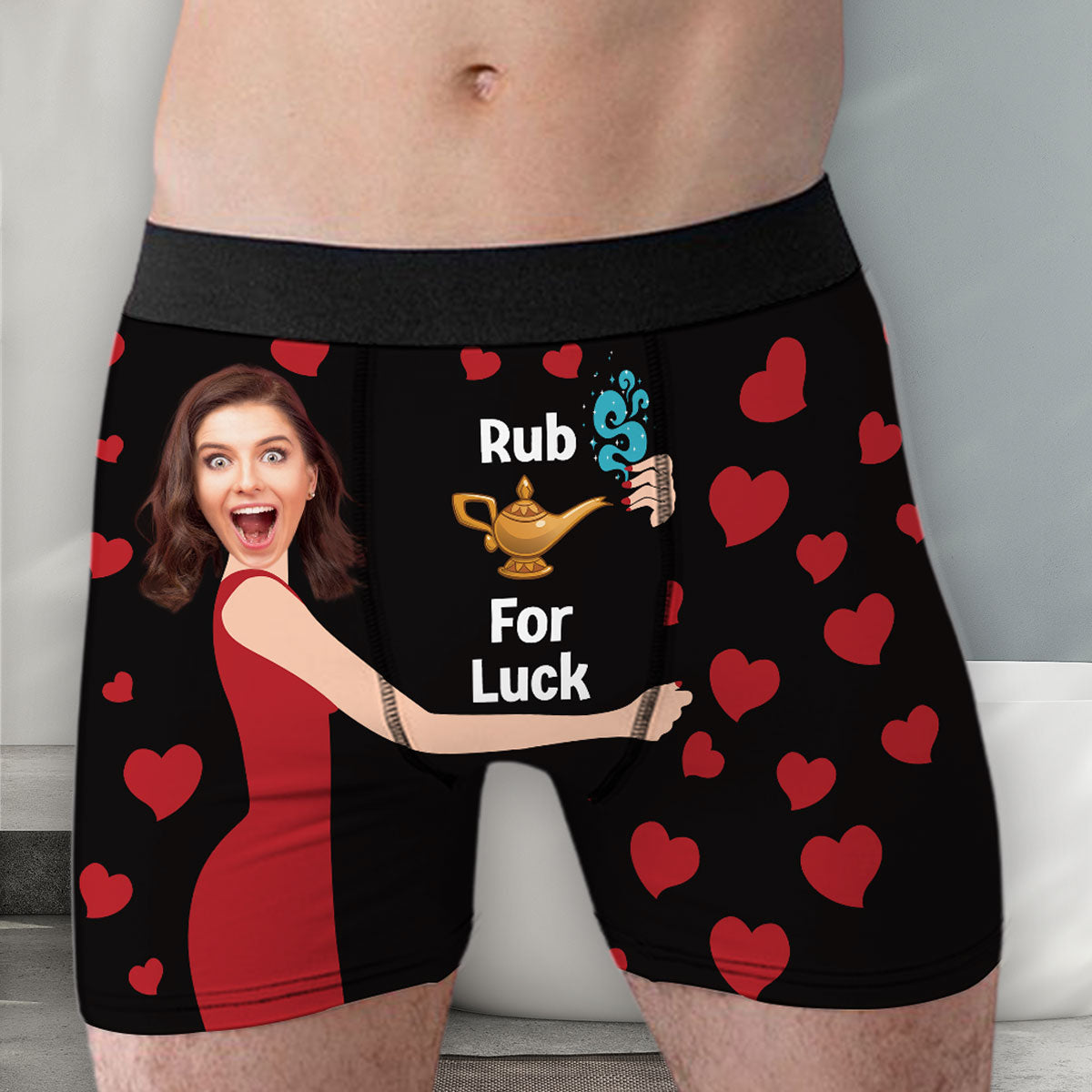 Rub For Luck - Personalized Photo Men's Boxer Briefs