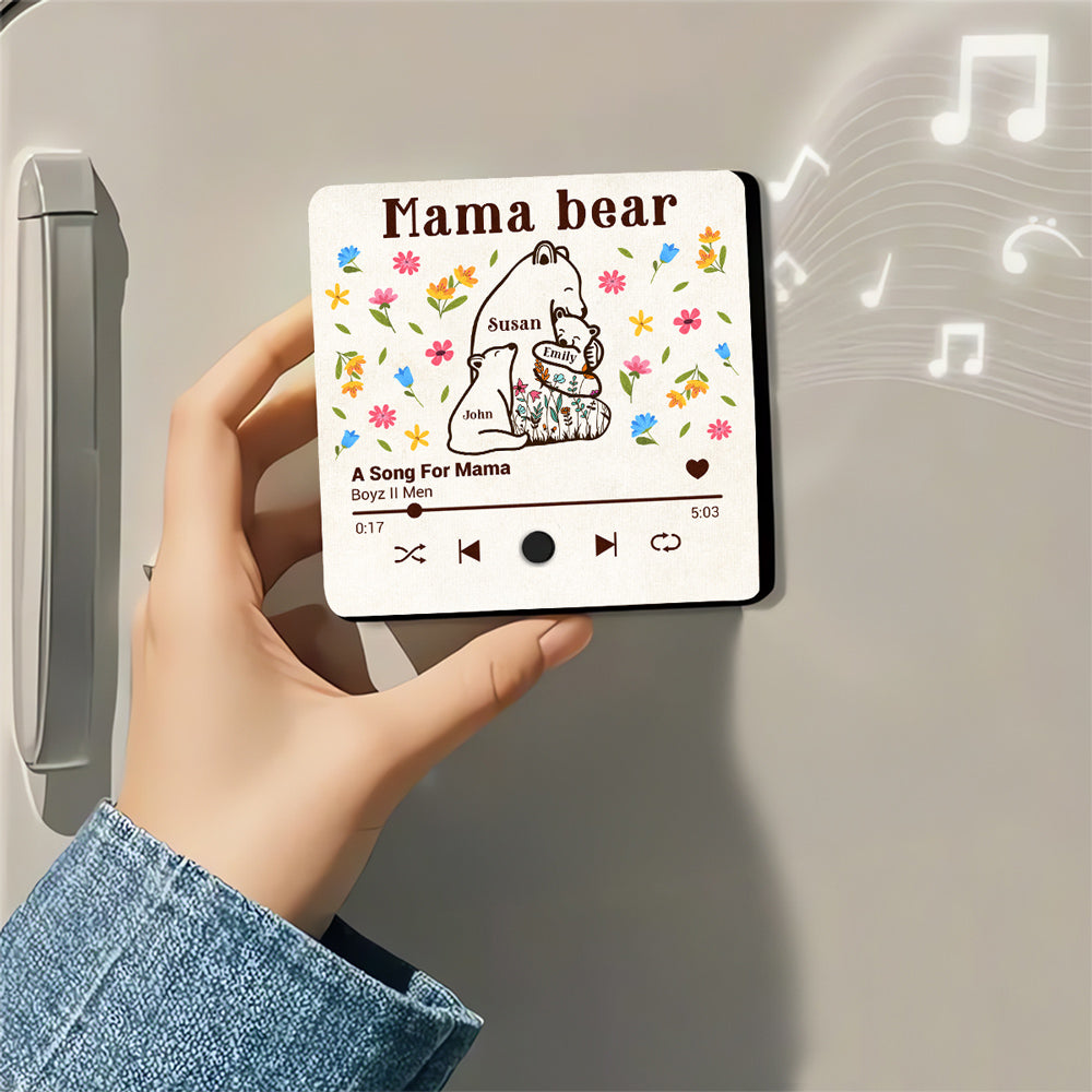 Mama Bear - Personalized Custom Music Fridge Magnet
