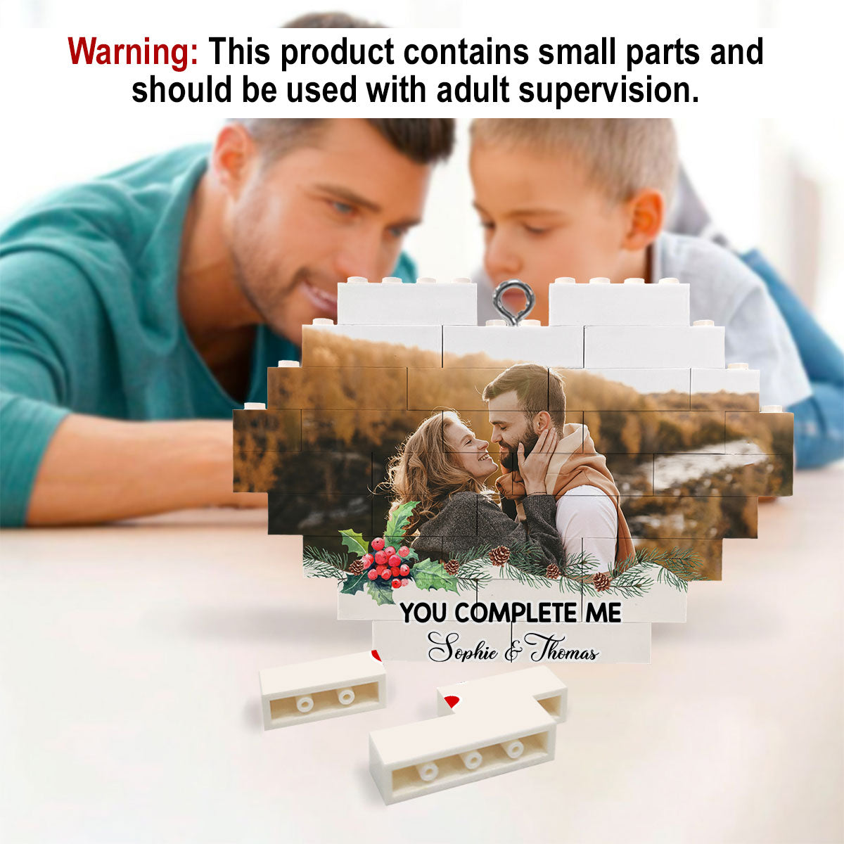 You Complete Me - Personalized Custom Heart Puzzle Ornament