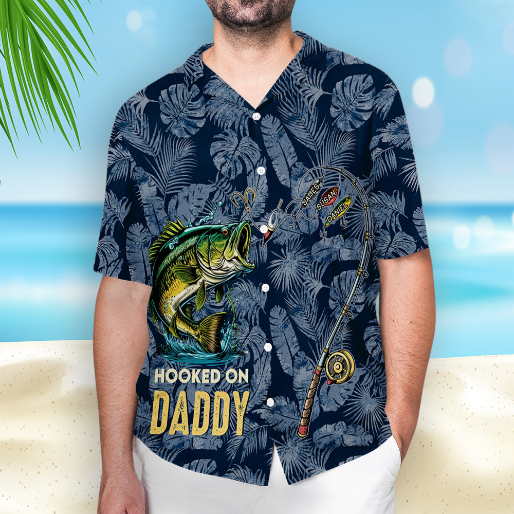 Hooked on Daddy - Personalized Custom Hawaiian Shirt