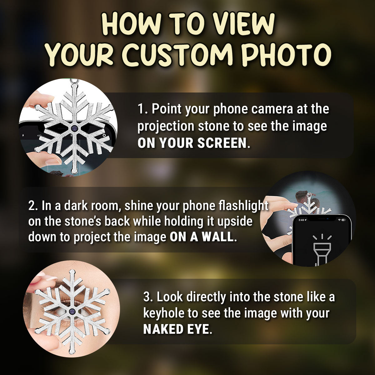 The Moment Your Heart Stopped - Personalized Custom Photo Snowflake Projection Ornament