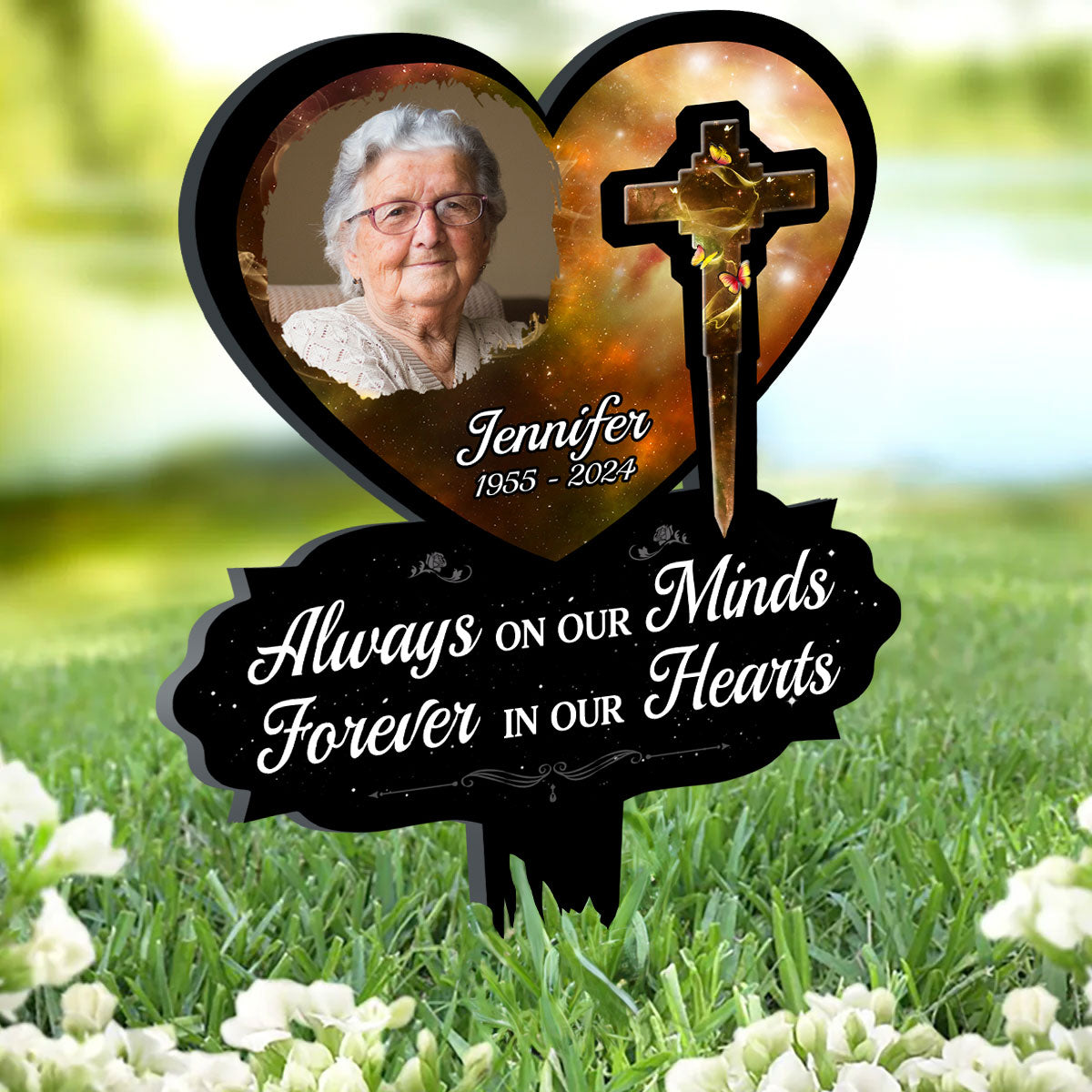 Forever In Our Hearts - Personalized Custom Acrylic Garden Stake