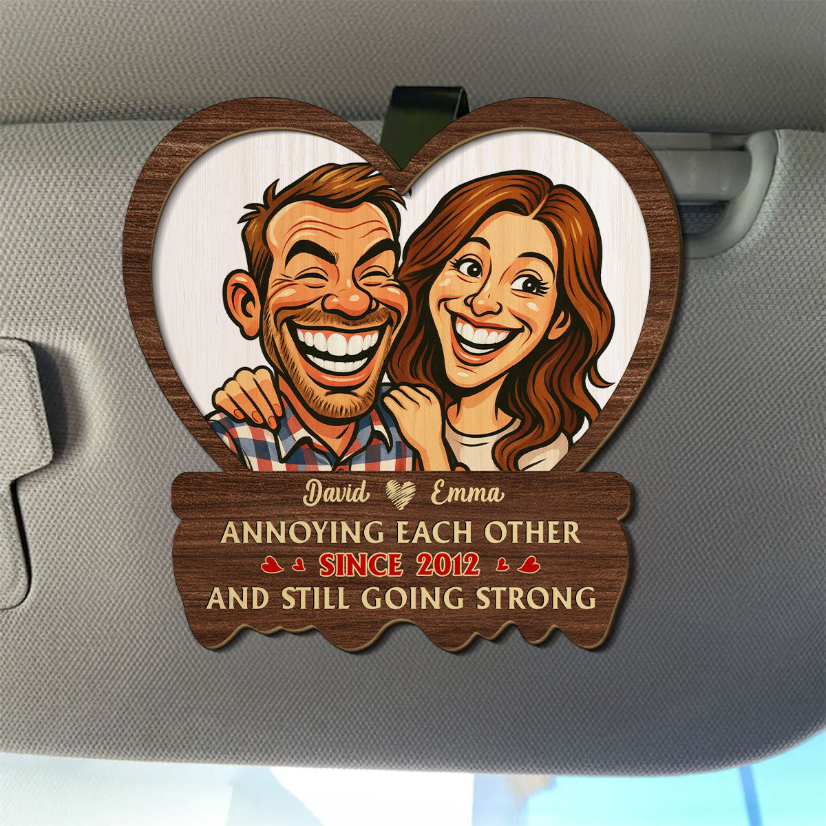 Husband And Wife Still Going Strong - Personalized Custom Car Visor Clip