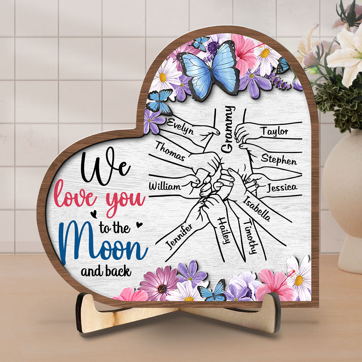 We Love You To The Moon And Back - Personalized Wooden Plaque