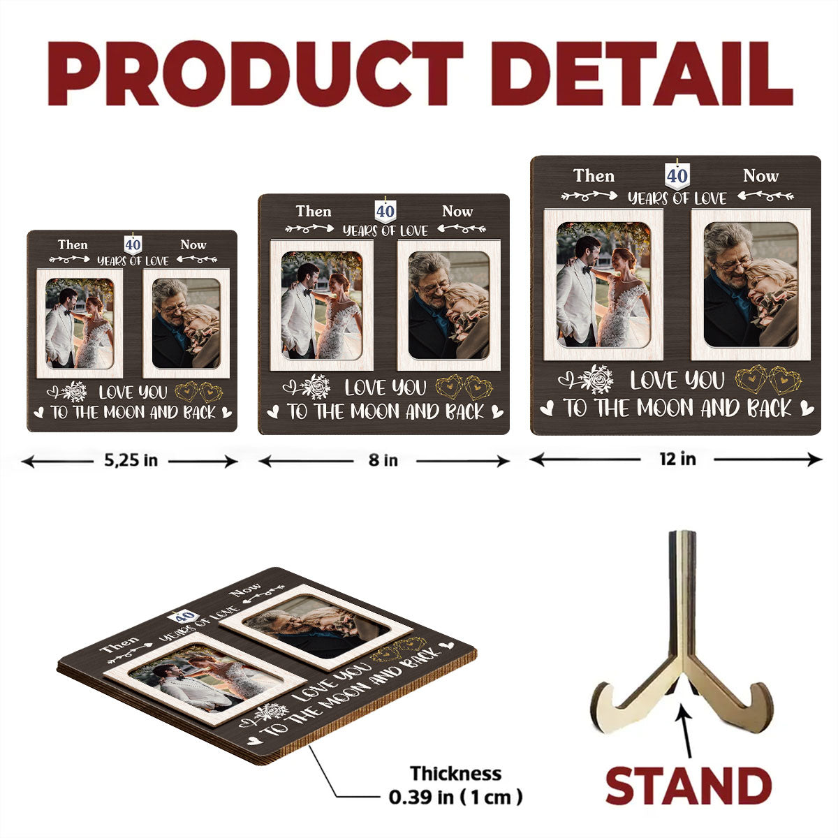 Then And Now - Personalized Custom Wooden Plaque