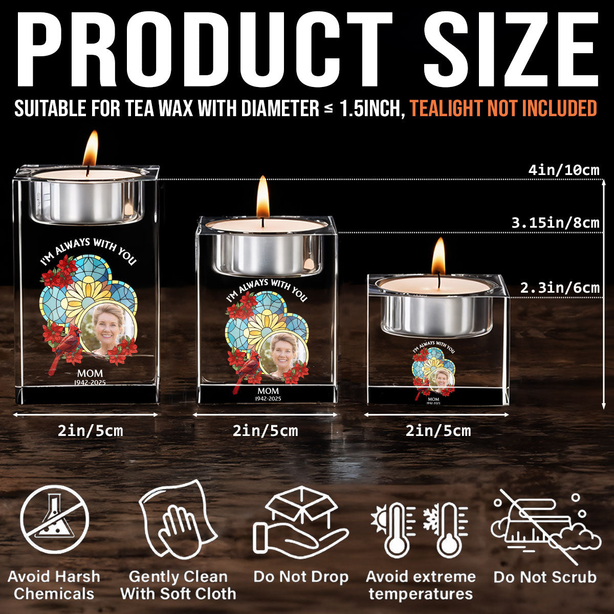 Light This Up - Personalized Custom Crystal Candle Holder