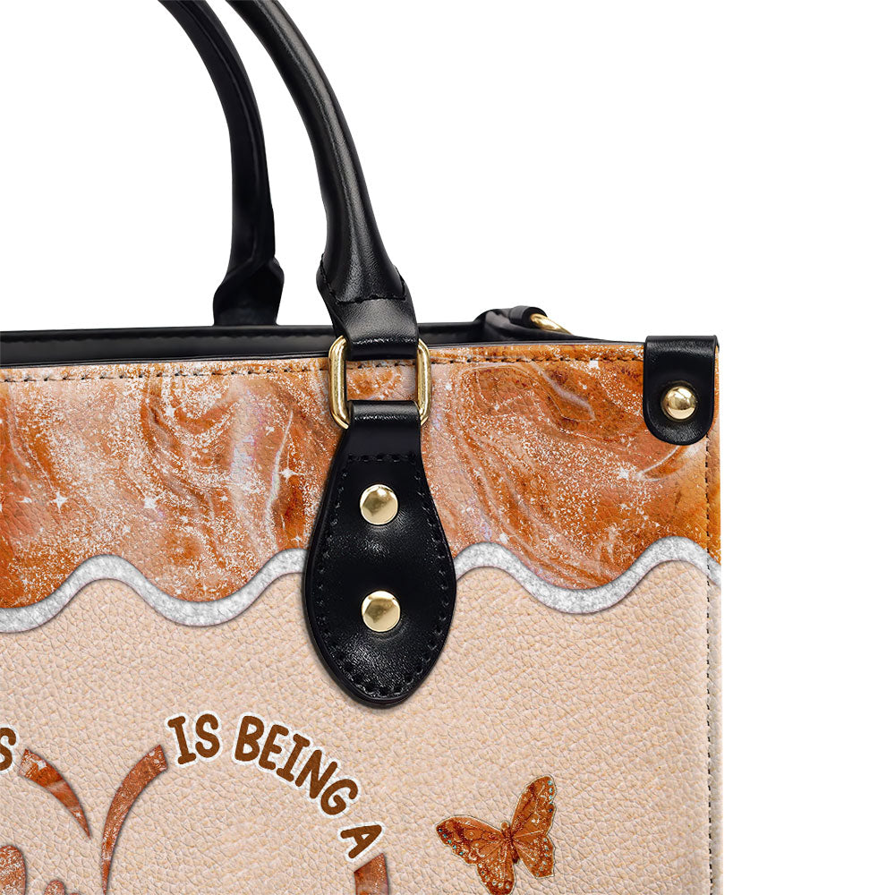Happiness Is Being - Personalized Custom Leather Bag