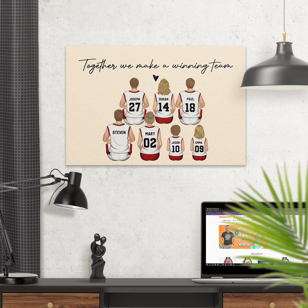 Daddys Team Basketball Family Sitting - Personalized Custom Poster