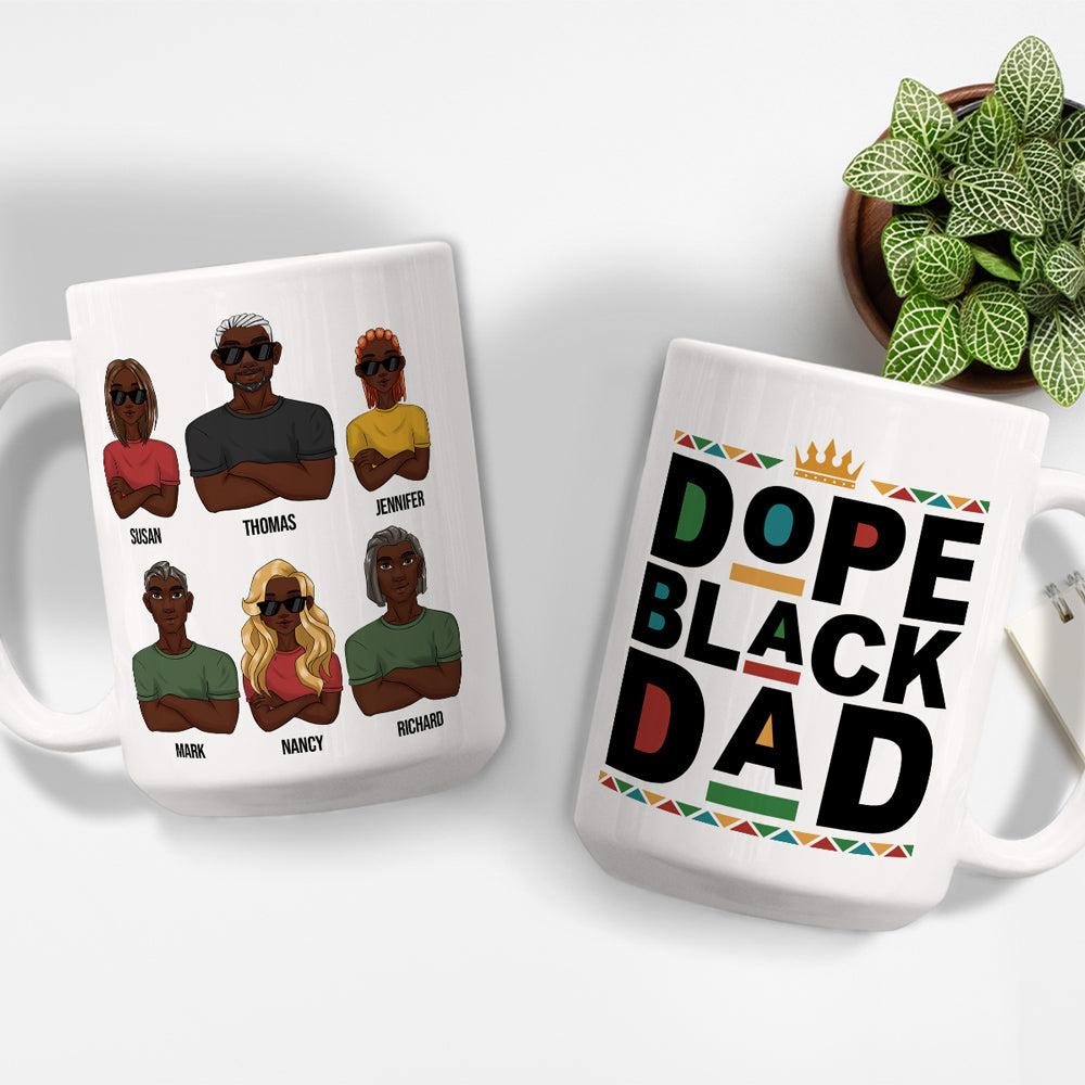Dope Black Dad - Personalized Custom Coffee Mug