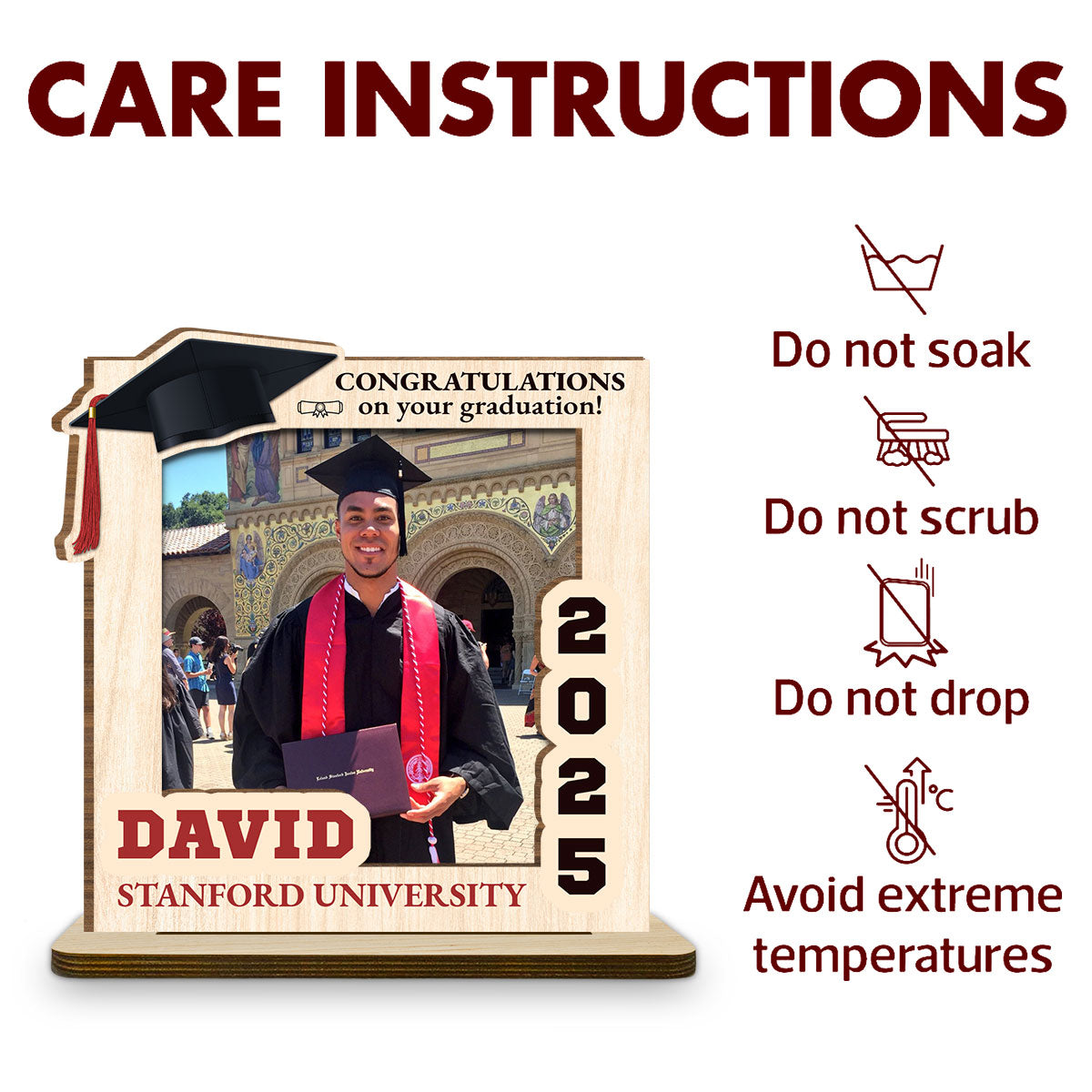 A Journey Completed - Personalized Custom 2-Layer Wood Plaque With Flat Base