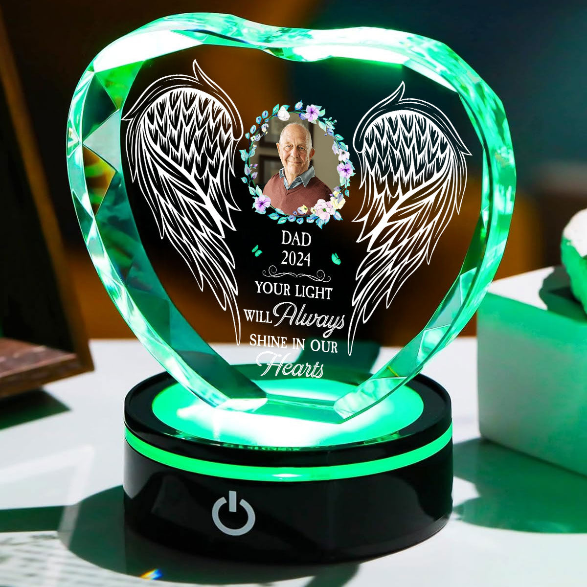 Shine In My Heart - Personalized Custom Crystal Led Light