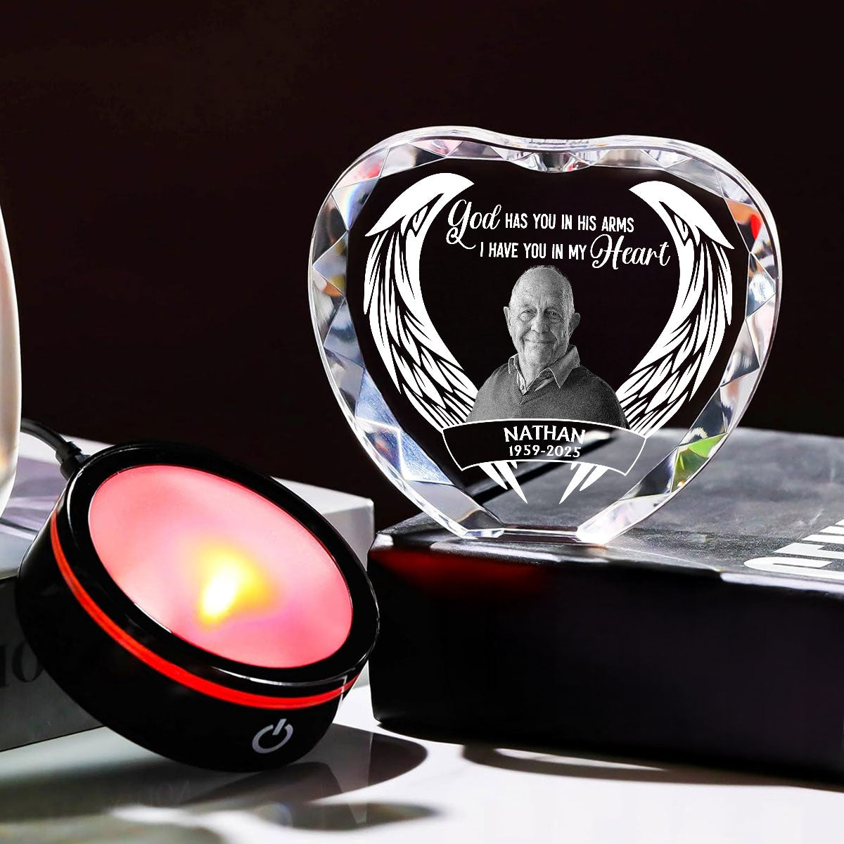 In My Heart Forever - Personalized Custom Crystal Led Light