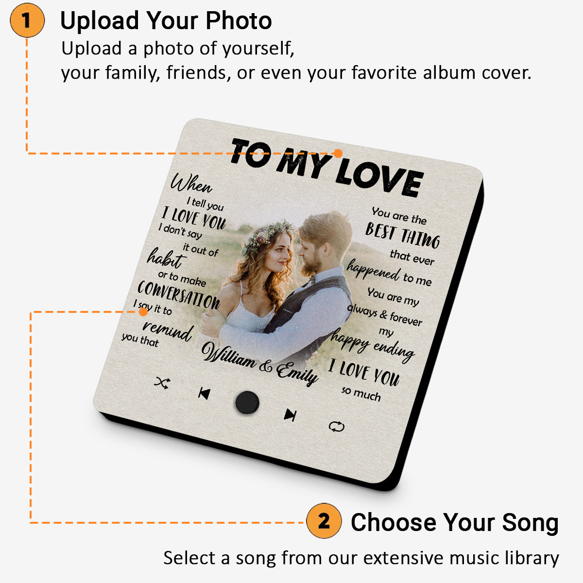 To My Love - Personalized Custom Music Fridge Magnet