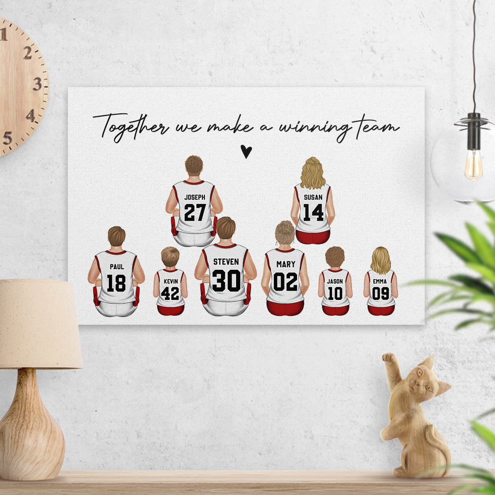 Daddys Team Basketball Family Sitting - Personalized Custom Poster