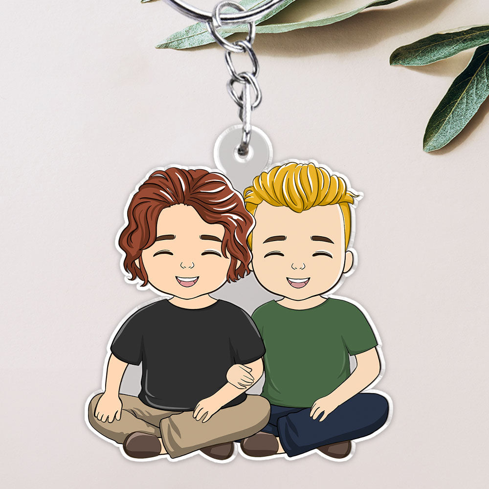 Cartoon Couple - Personalized Custom Acrylic Keychain