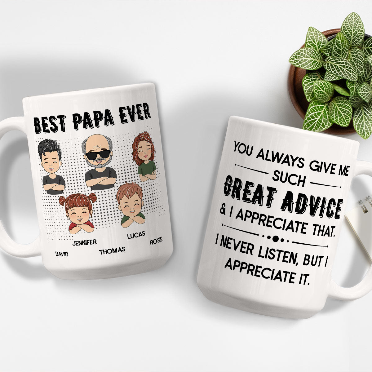 Best Dad Ever You Always Give Me Such Great Advice - Personalized Custom Coffee Mug