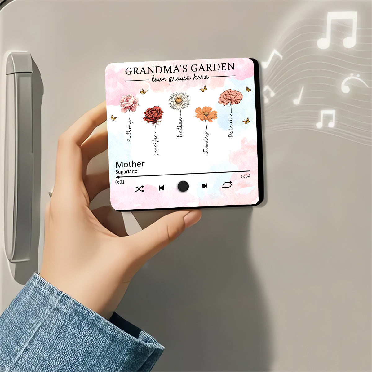 Love Grows Here - Personalized Custom Music Fridge Magnet