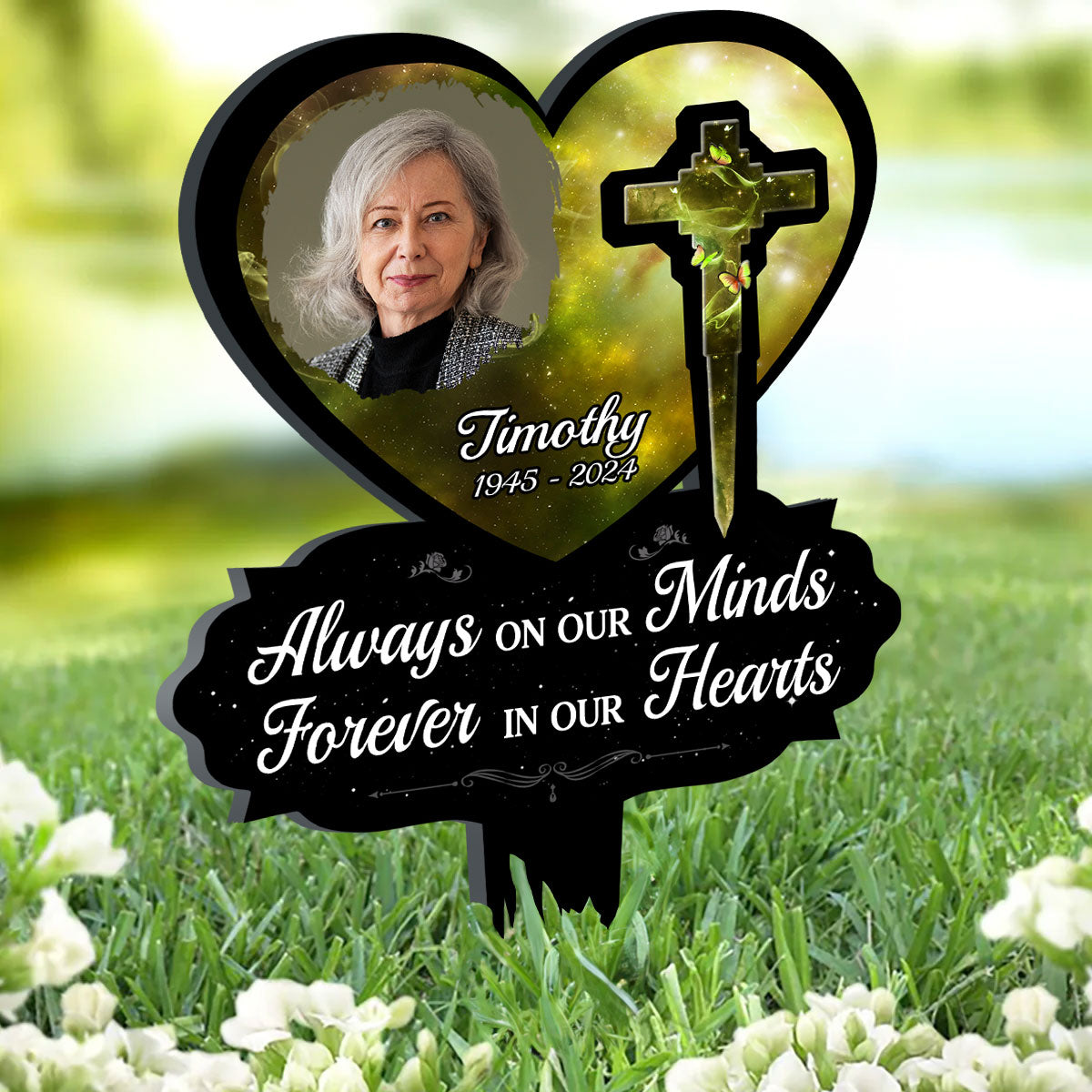 Forever In Our Hearts - Personalized Custom Acrylic Garden Stake