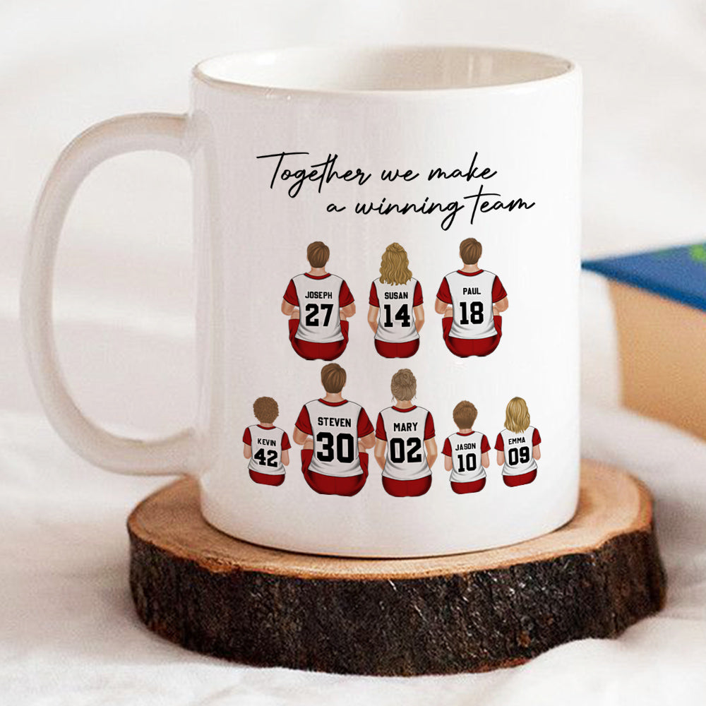 Daddys Team Basketball Family Sitting - Personalized Custom Coffee Mug