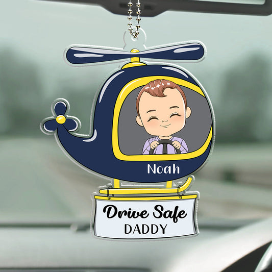 Drive Plane Safe Daddy - Personalized Acrylic Car Ornament
