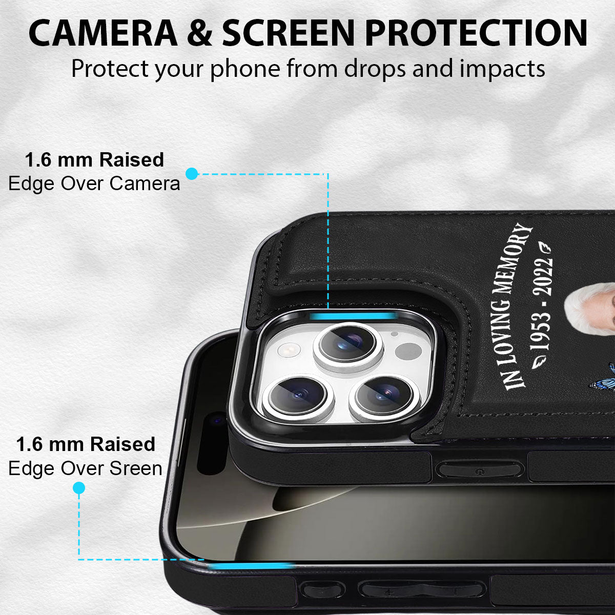 In Loving Memory - Personalized Custom Leather Phone Case