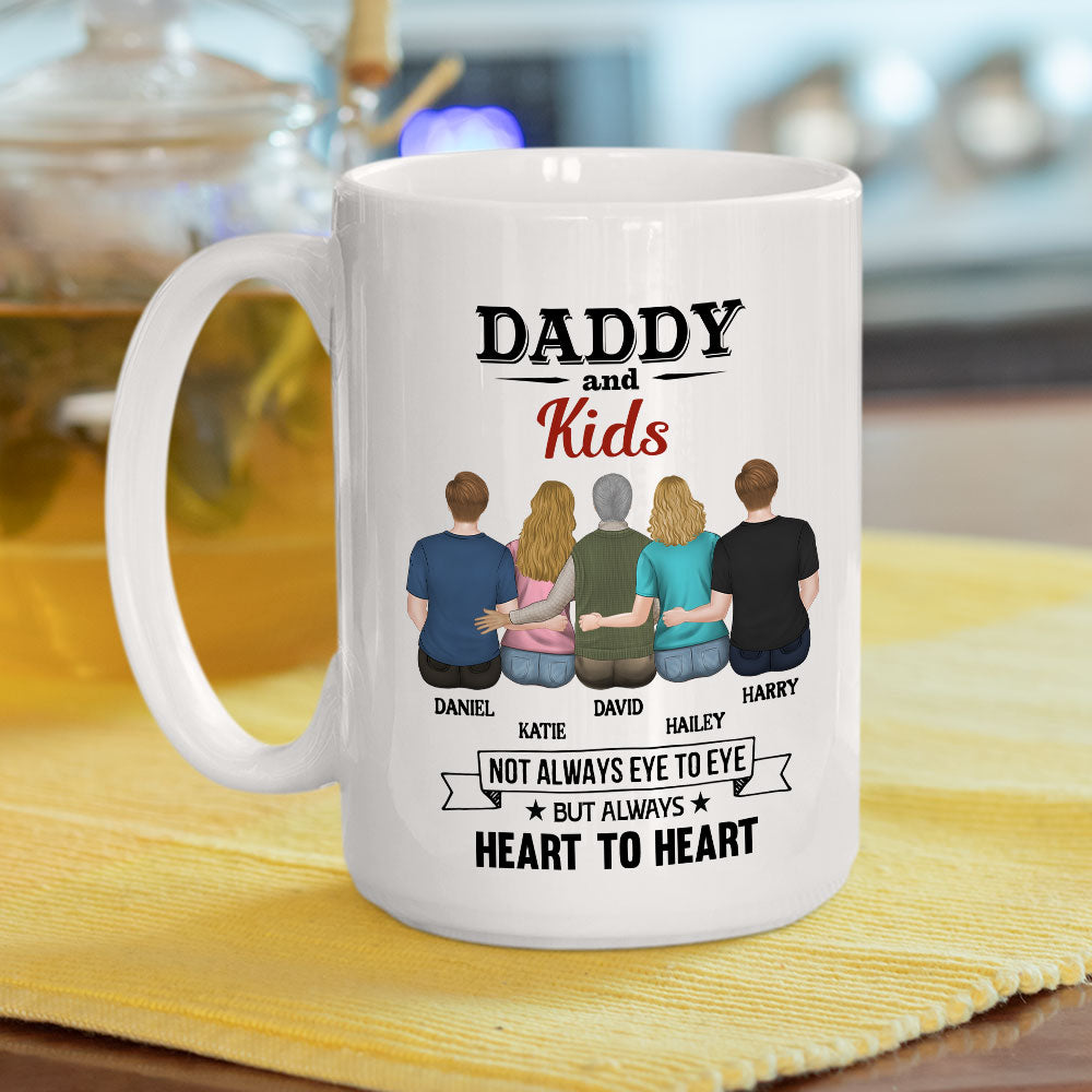 Daddy And Daughter Always Heart To Heart - Personalized Custom Coffee Mug