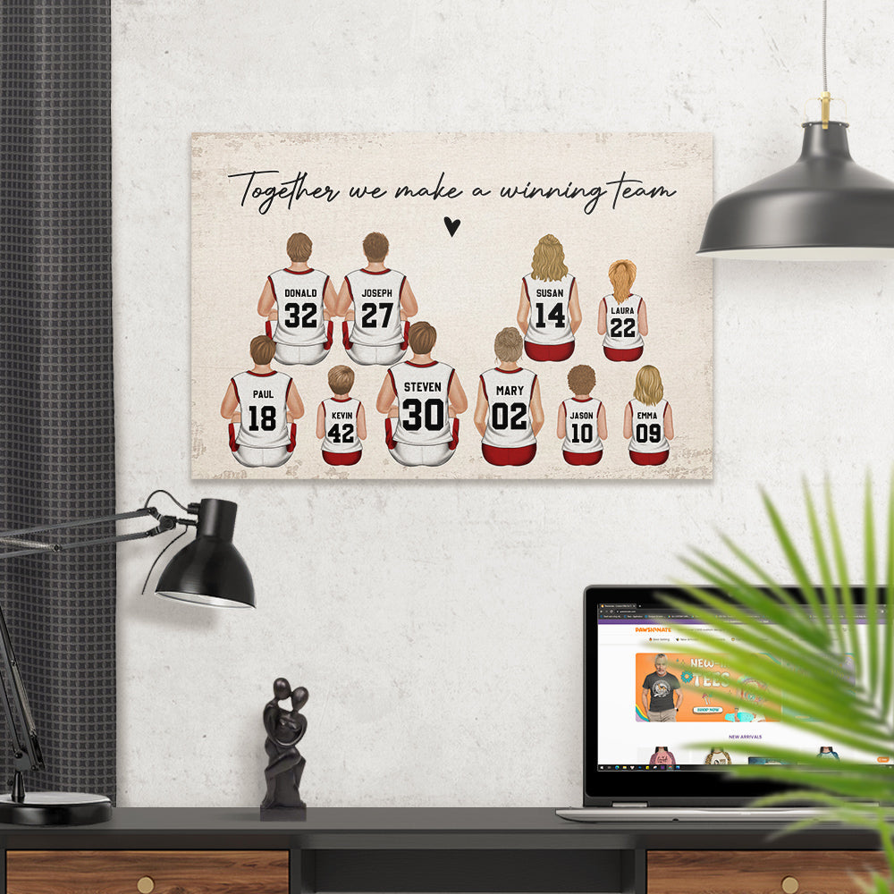 Daddys Team Basketball Family Sitting - Personalized Custom Poster