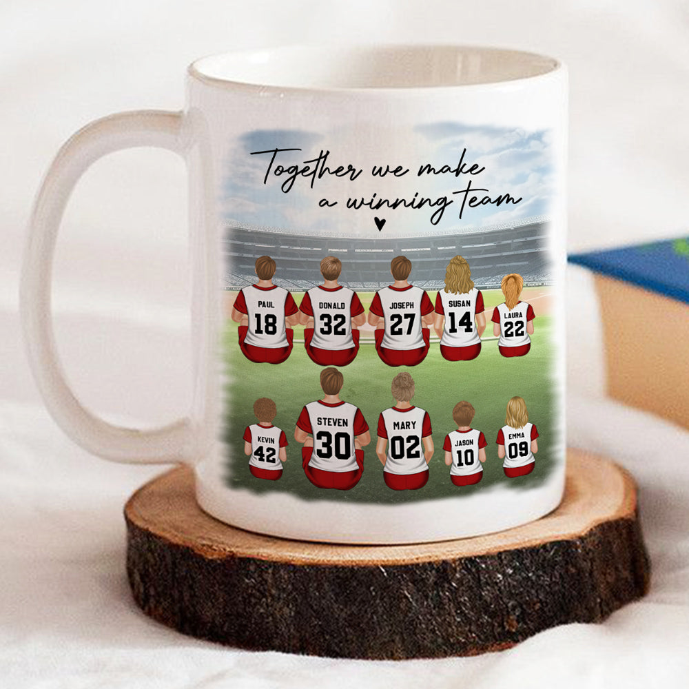 Daddys Team Basketball Family Sitting - Personalized Custom Coffee Mug