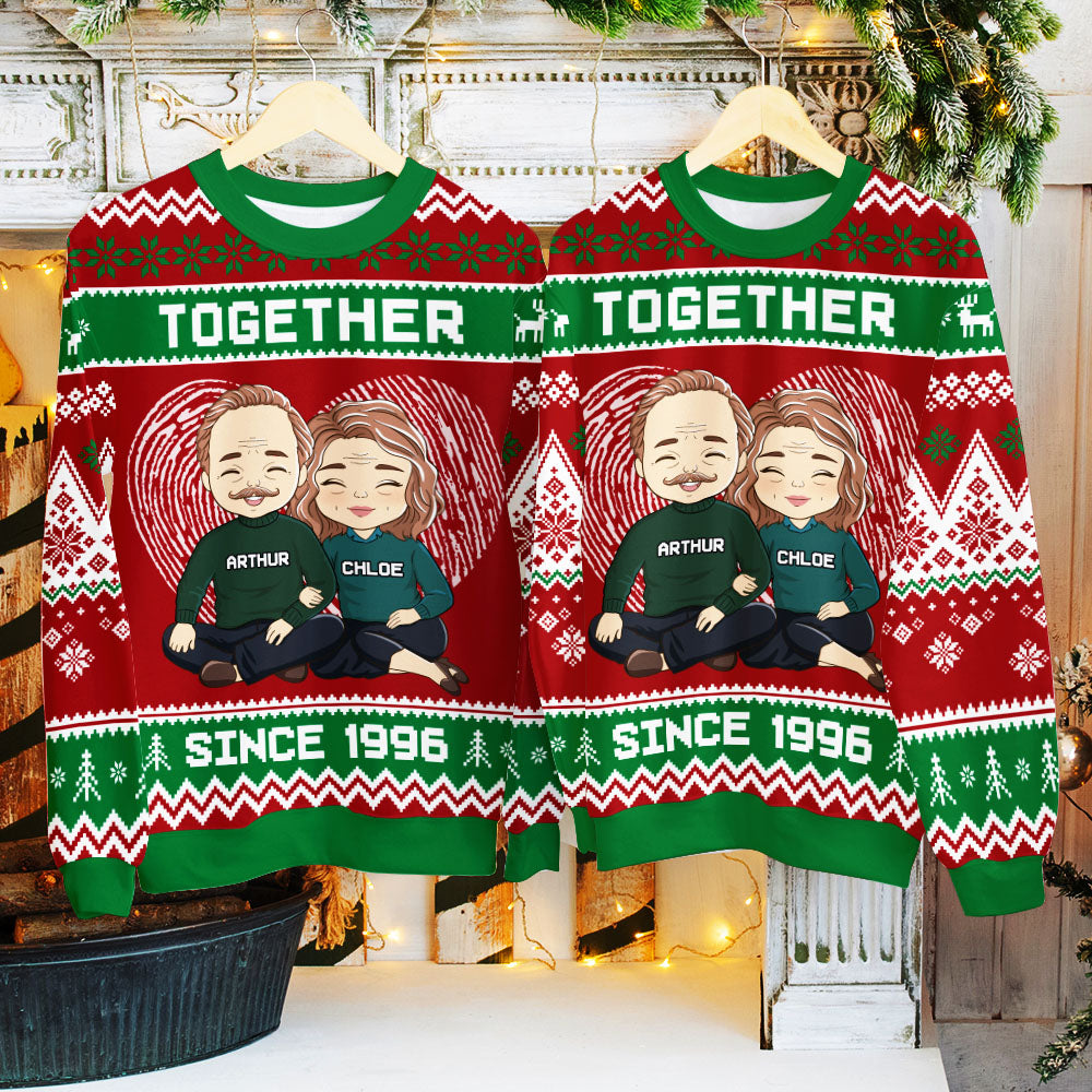 Together - Personalized Custom Couple All-Over-Print Sweatshirt