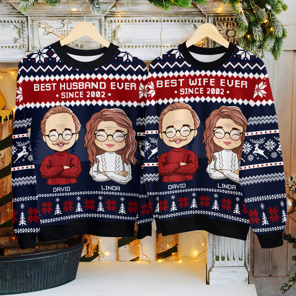 Best Husband/Wife Ever - Personalized Custom All-Over-Print Sweatshirt