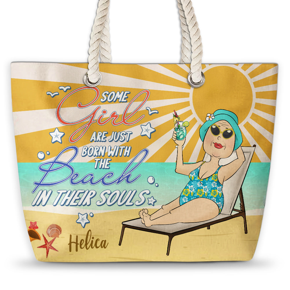 Just A Girl Who Loves Beaches - Personalized Beach Bag