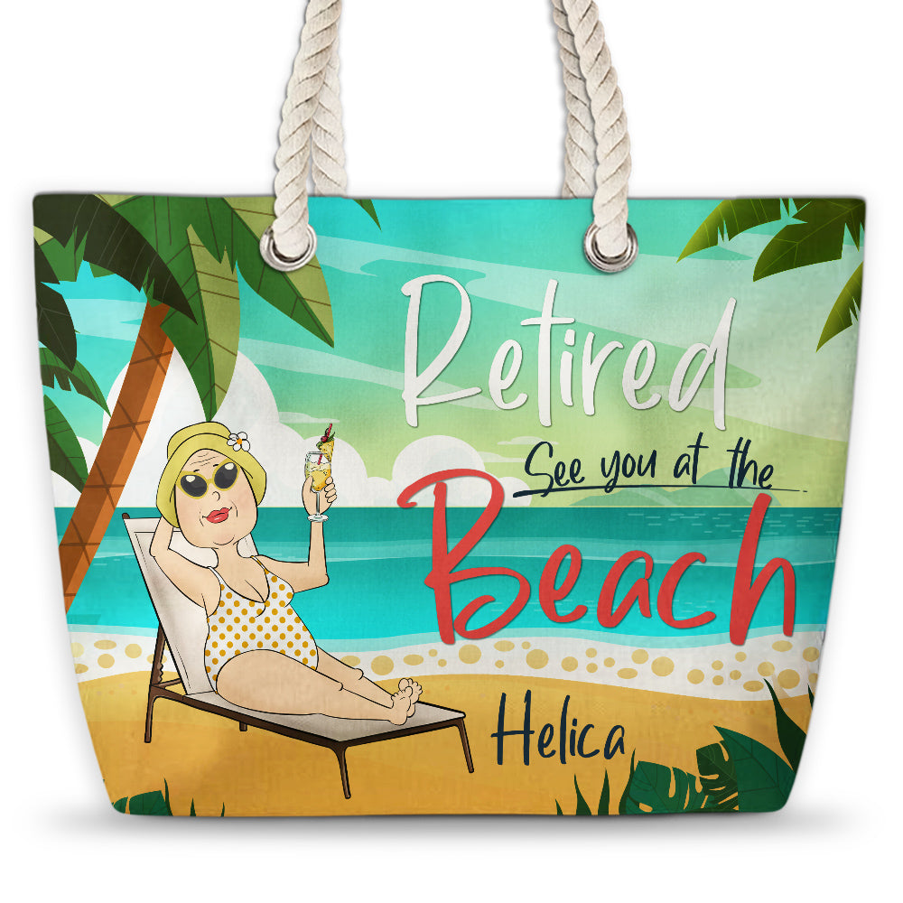 Retired Officially - Personalized Beach Bag