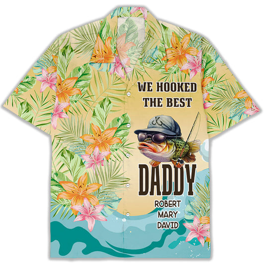 Dad Taught Me How To Fish - Personalized Custom Hawaiian Shirt