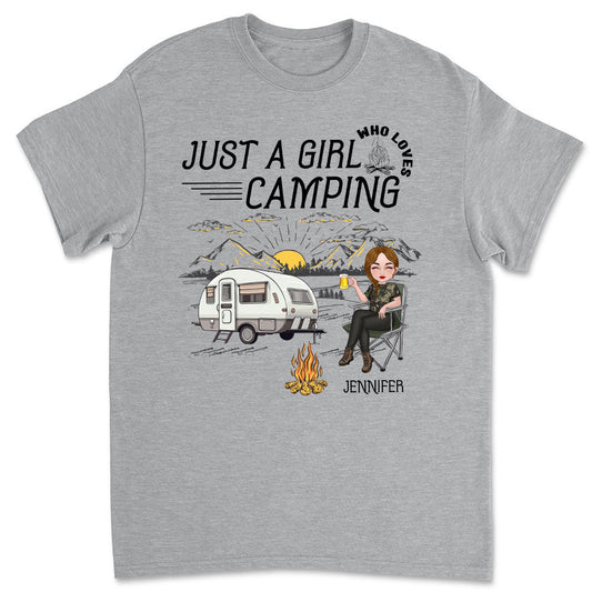 Girl Loves Camping - Personalized Custom Unisex T-shirt