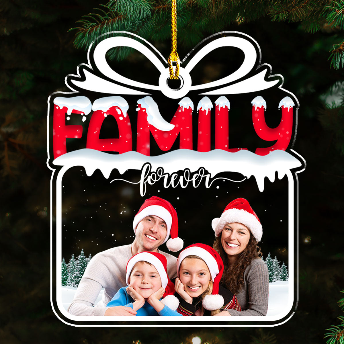 Family Is A Gift That Lasts Forever - Personalized Custom Acrylic Ornament