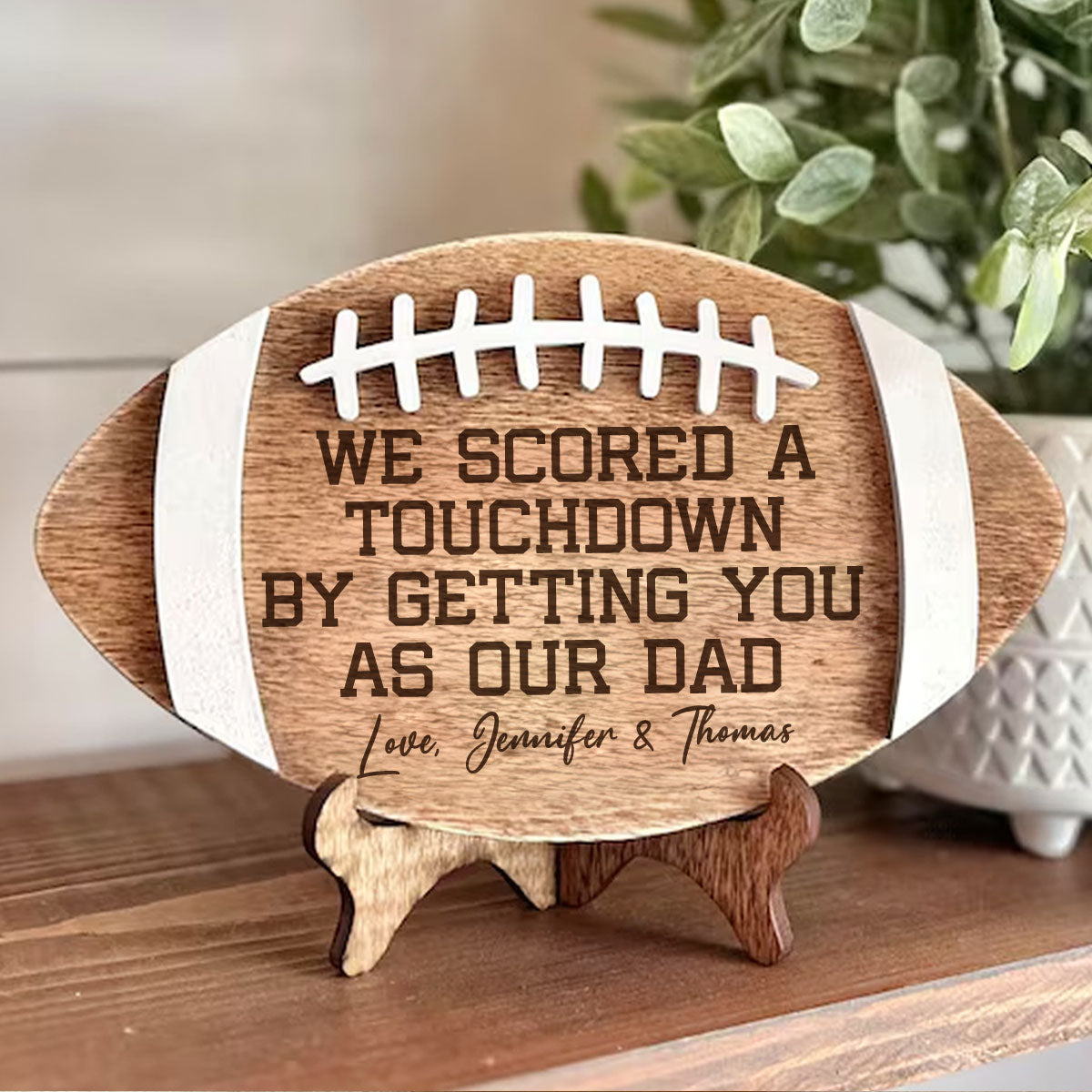 Score A Touchdown - Personalized Wooden Plaque